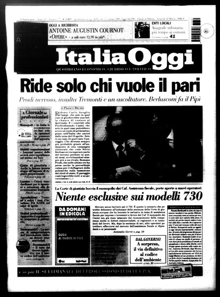 Italia oggi : quotidiano di economia finanza e politica